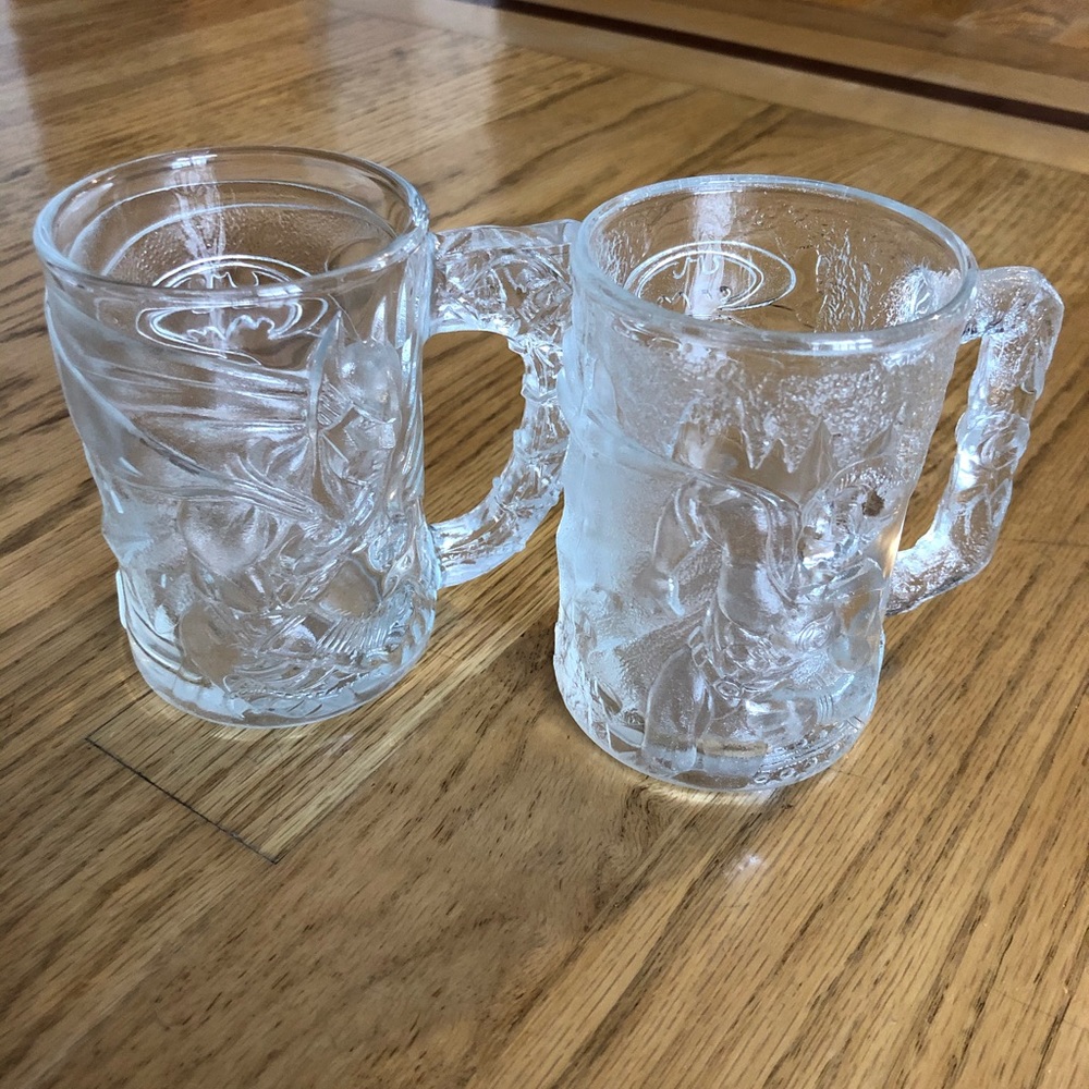 Batman and Robin glass mugs